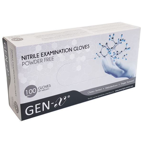 GenX Blue Nitrile Powder Free Gloves HLS Supplies Ltd